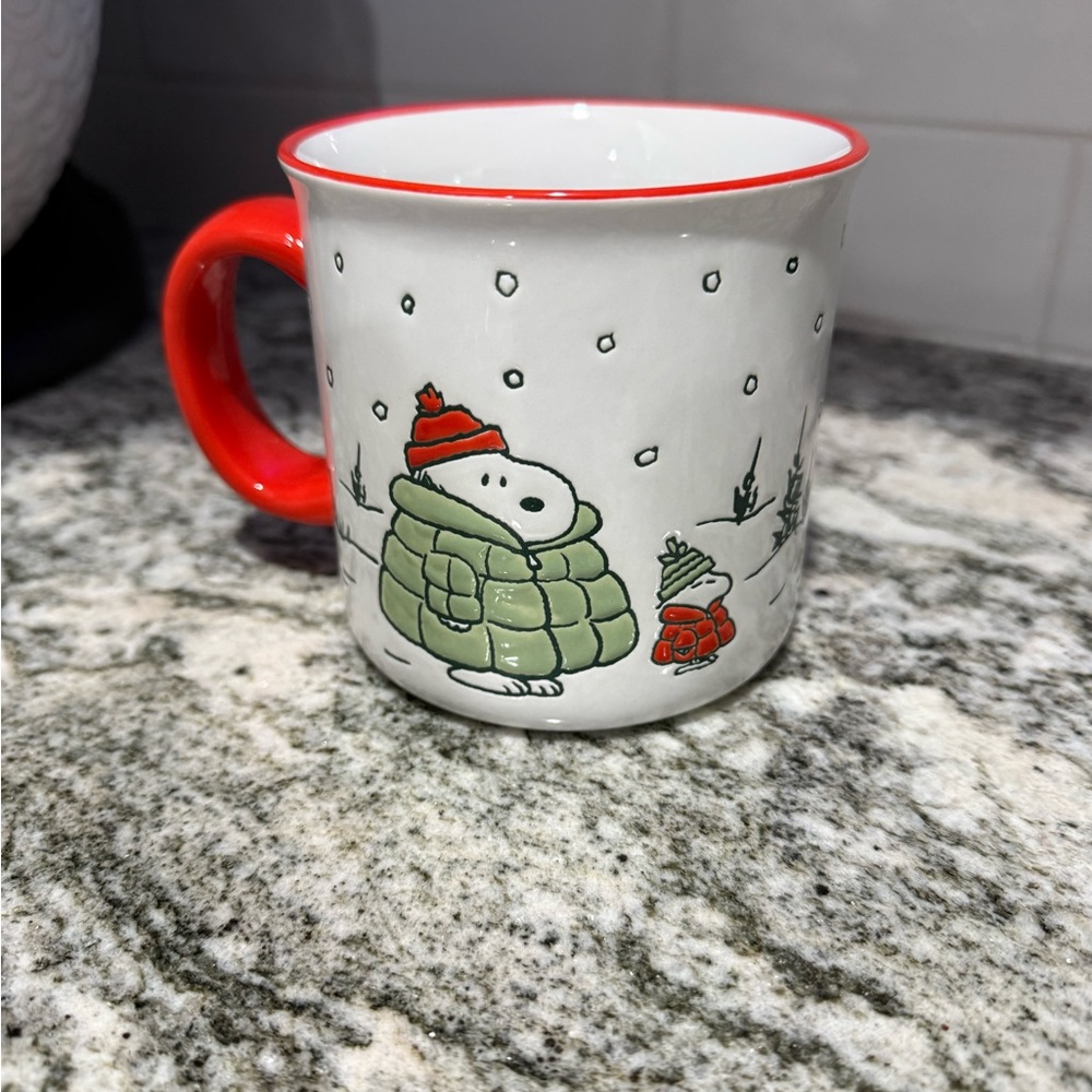 Snoopy Winter Mug with Red Handle